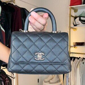 Chanel Black Caviar Top Handle Bag